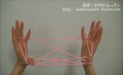あやとり 連続技~鉄橋・かめ・ゴム・ヘリコプター(飛行機)